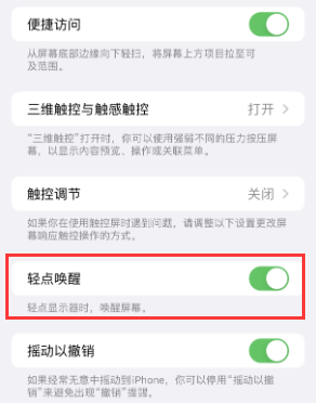 陇南苹果授权维修站分享iPhone轻点无法唤醒怎么办 